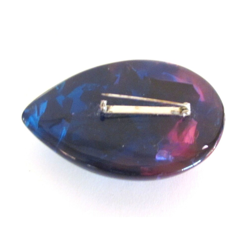 Women's Brooch Vintage Brooch Egg Shape Multi Color Lucite Acrylic Large Brooch - Picture 2 of 6